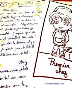 La lettre d'Arty à Güi accompagnée d'une photo souvenir